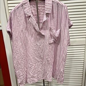 Jane & Delancy Lavender and White Striped Shirt